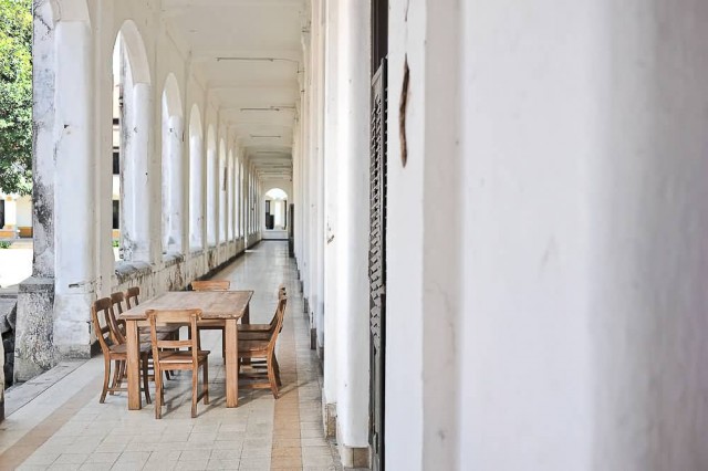 Teak Table And Chairs In Hall of Lawang Sewu Semarang